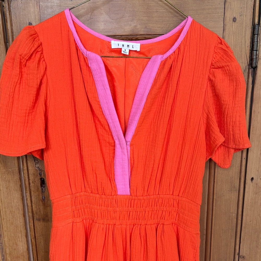 THML Orange and Pink Maxi Dress - Picture 2 of 4